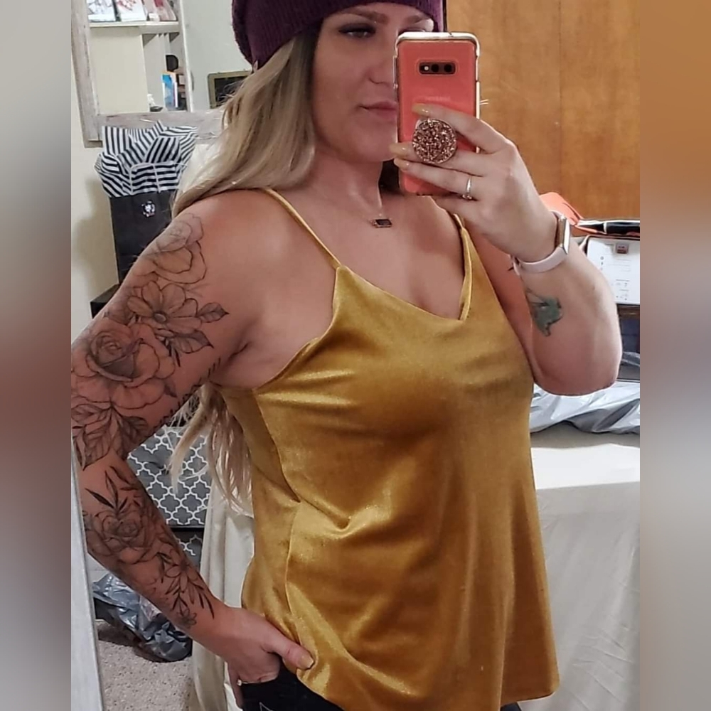 Mustard Velvet Top